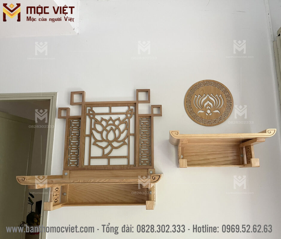Mẫu Bàn Thờ Treo Tường 2 Tầng Hiện đại Mộc Việt