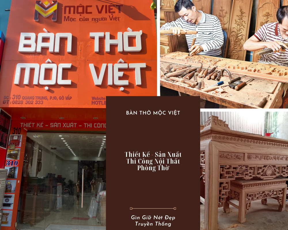 Bàn thờ Mộc Việt thương hiệu sản xuất bàn thờ uy tín tại HCM