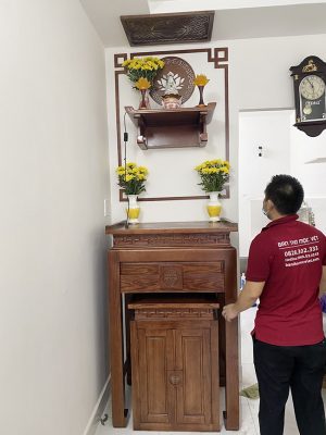 Bàn Thờ Gia Tiên Kết Hợp Bàn Thờ Phật