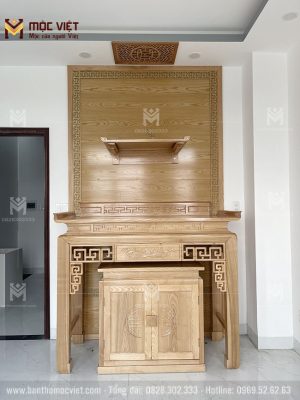 Bàn Thờ Gia Tiên Kết Hợp Bàn Thờ Treo Tường Thờ Phật