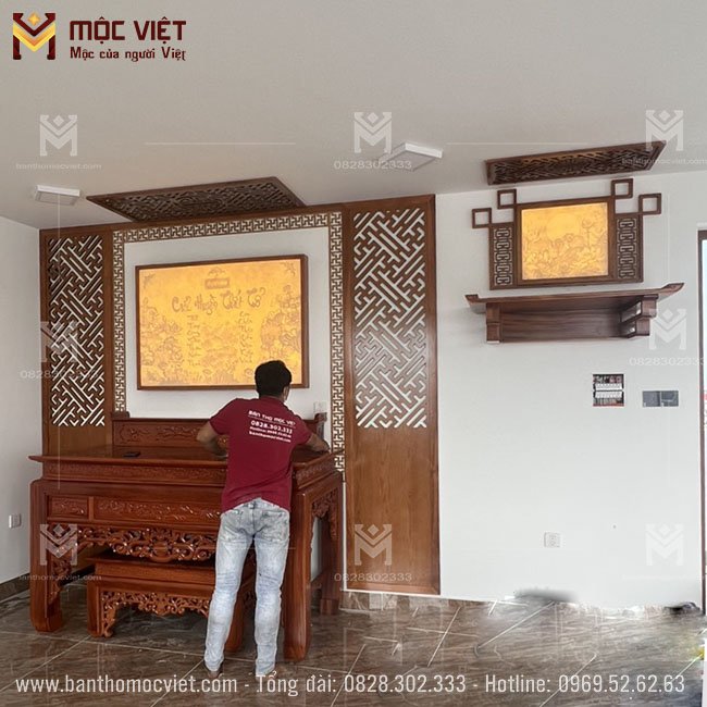 Hoàn thiện lắp đặt phòng thờ cửu huyền thất tổ đẹp cho khách hàng tại Khánh Hòa
