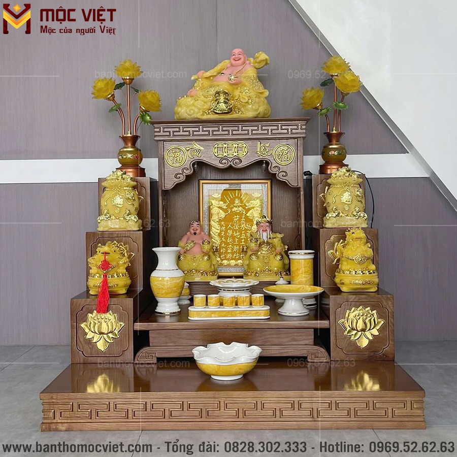 Combo thần tài hiện đại mẫu BTT-3017 5 Combo bàn thờ thần tài đẹp