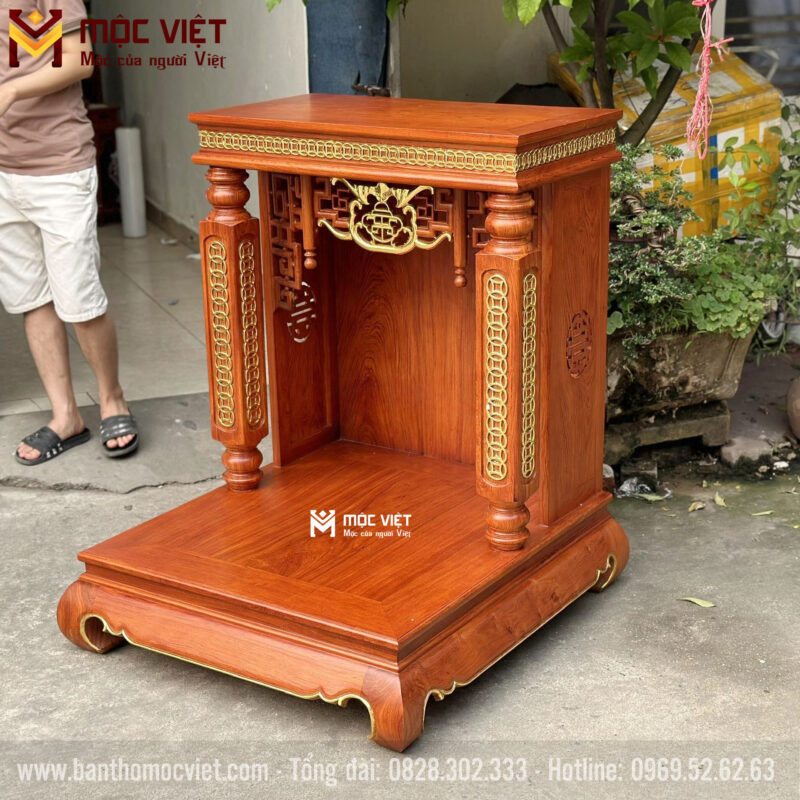 Mẫu Bàn Thờ ông địa Gỗ Hương Thiếp Vàng