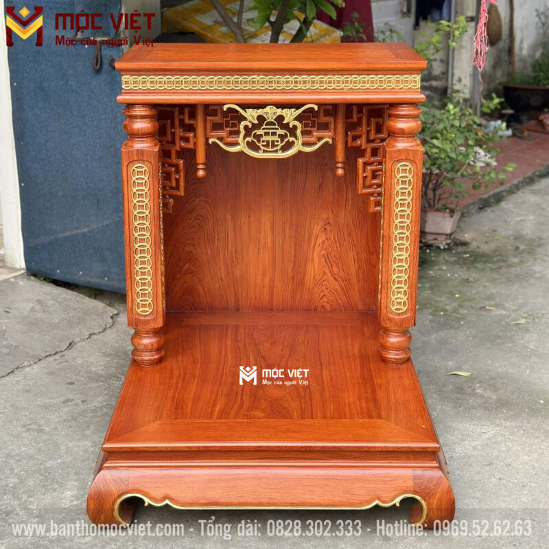 Mẫu Bàn Thờ Thần Tài Gỗ Hương Thiếp Vàng