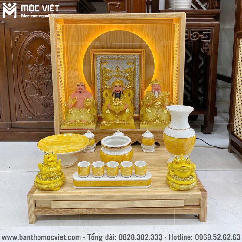 Bàn thờ hào quang màu sáng mẫu mới nhất năm nay