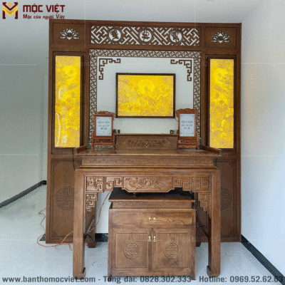 Bàn thờ gia tiên 2 cấp đẹp