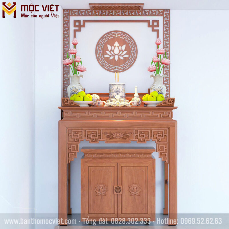 mẫu bàn thờ hoa sen đẹp hiện đại
