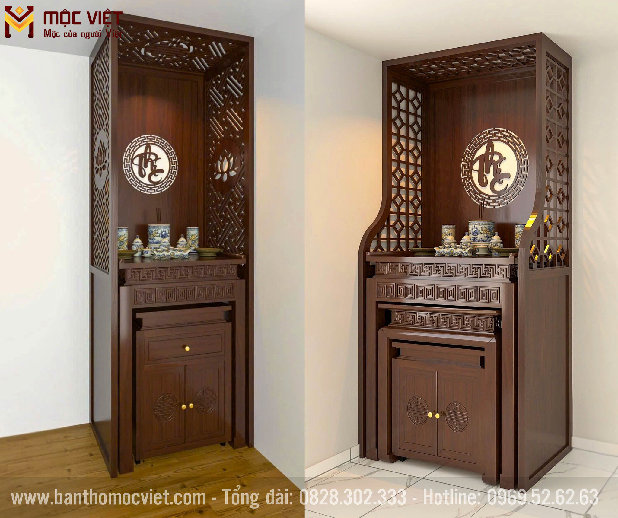 Mẫu bàn thờ chung cư từ xưởng sản xuất bàn thờ