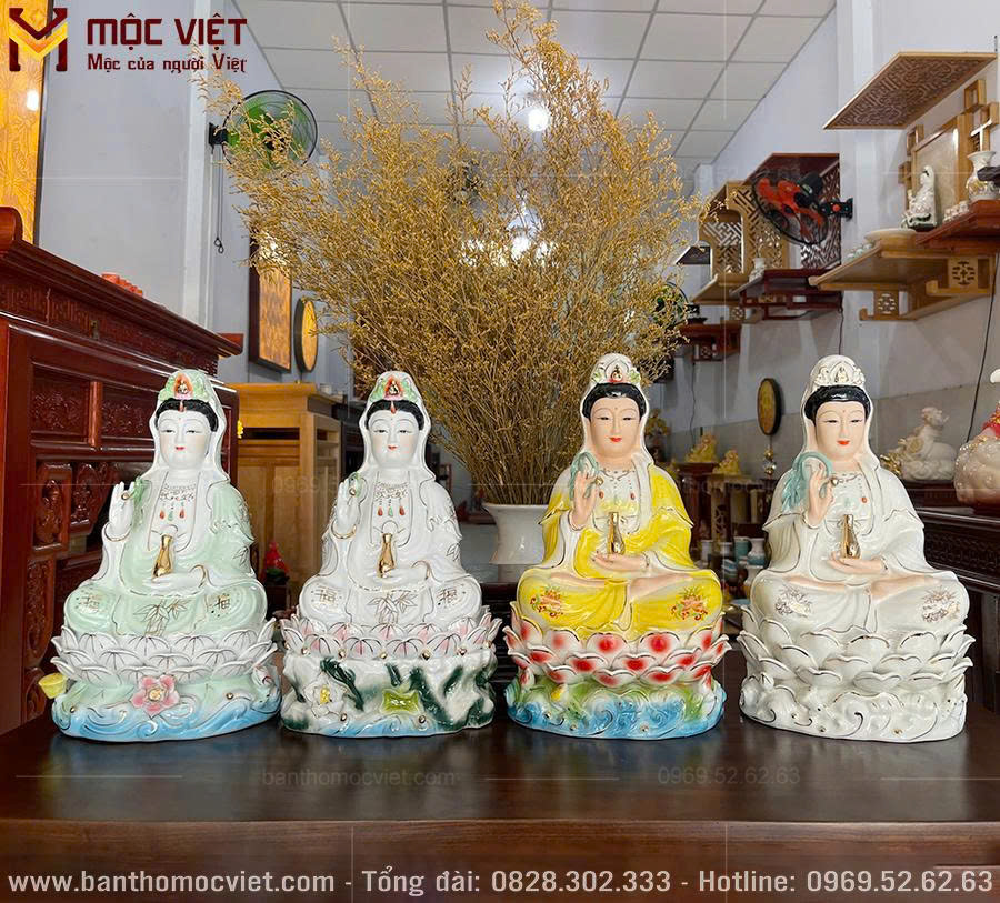 Mẫu tượng Phật Quan Âm Chất liệu gốm sứ đẹp