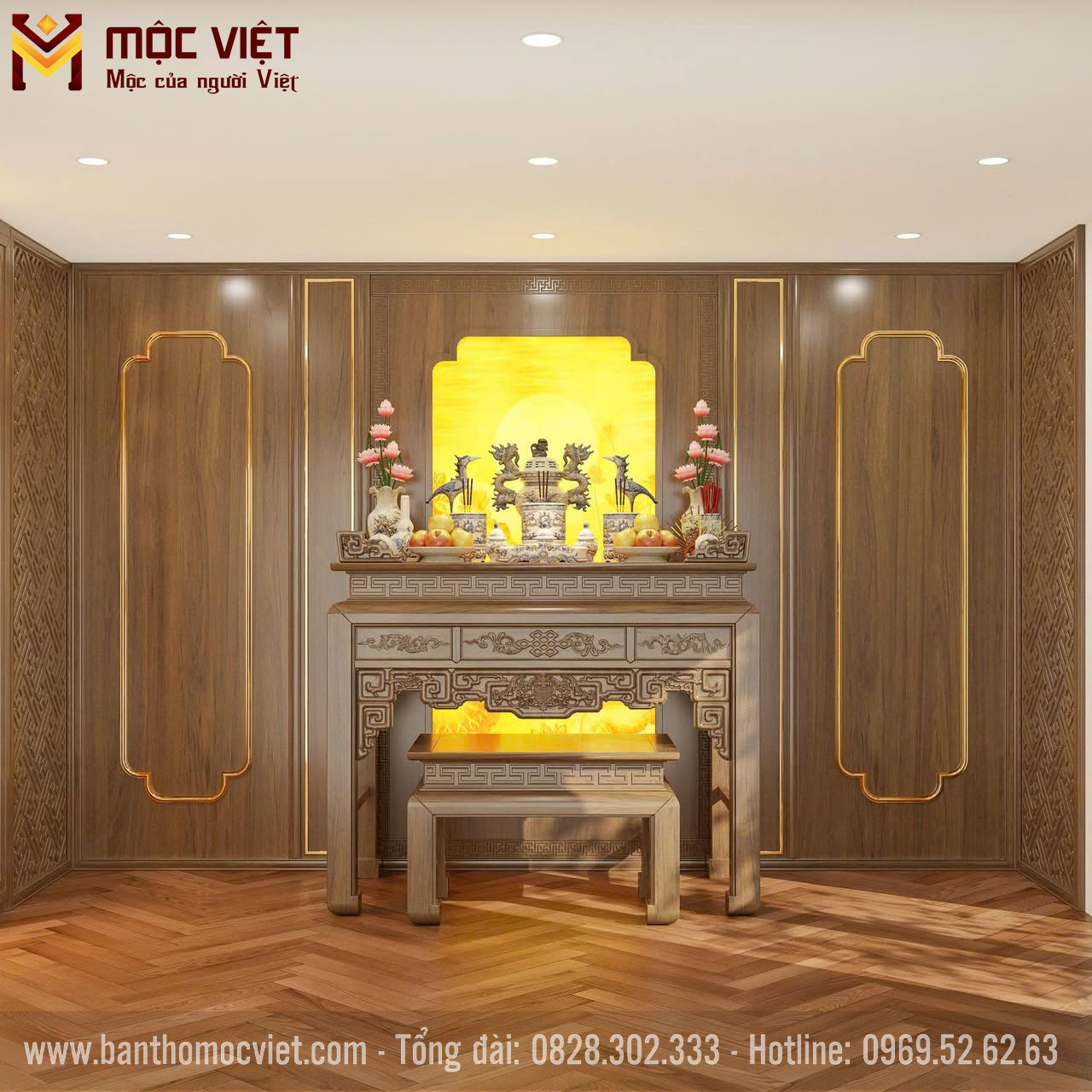 không gian thờ hiện đại ấm cúng